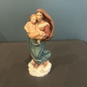 OLLIERV Franklin Mint The Sistine Madonna Figurine Hand Pntd Matte Finish MINT